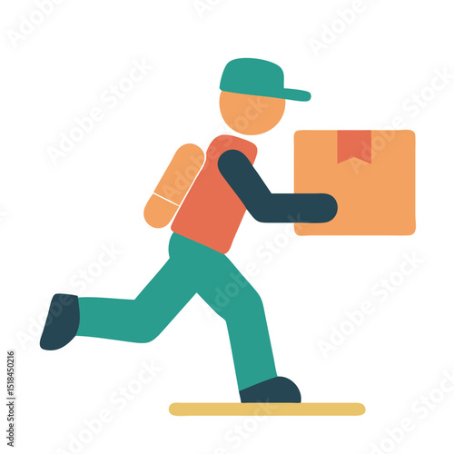 Delivery person running on foot icon representing logistics and last mile delivery