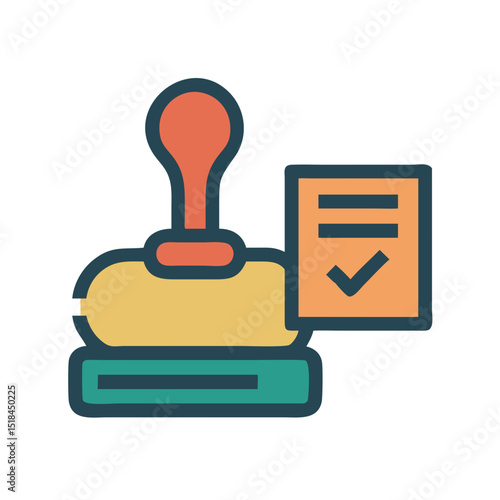 Delivered stamp icon representing logistics and last mile delivery approval