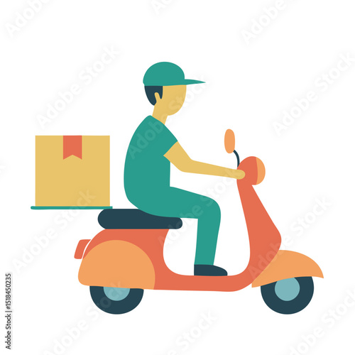 Delivery man on scooter icon representing logistics and last mile delivery services