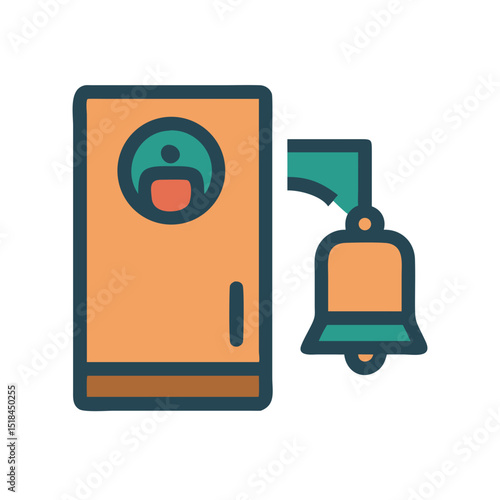 Doorbell delivery icon representing logistics and last mile delivery notification