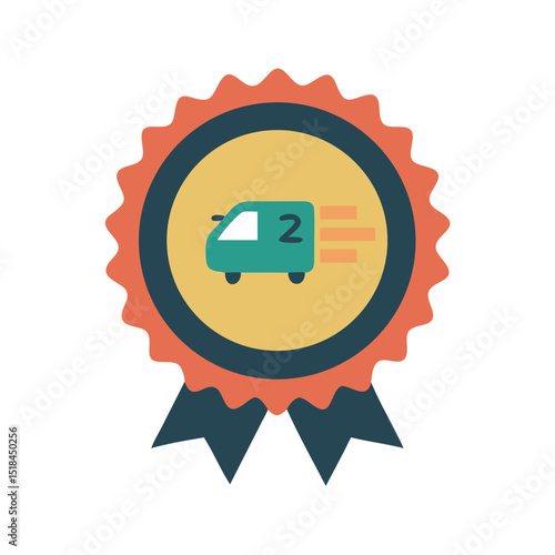 Express delivery badge icon representing logistics and last mile delivery excellence