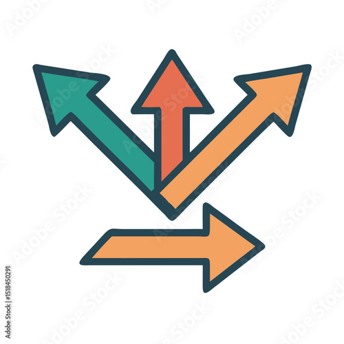 Final mile arrows icon representing logistics and last mile delivery alternatives
