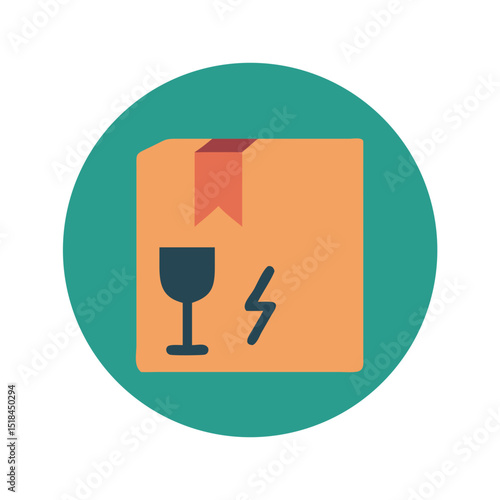Fragile package symbol icon representing logistics and last mile delivery care
