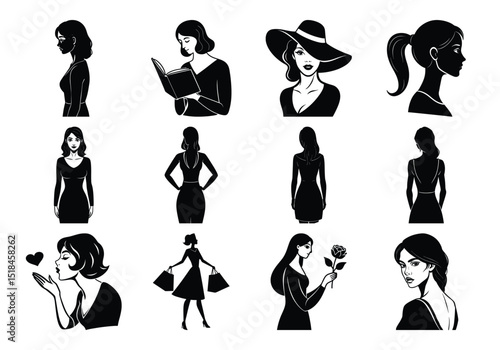 set of women silhouettes
