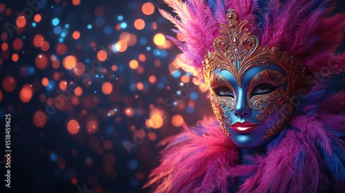 Wallpaper Mural Masquerade mask, vibrant colors Torontodigital.ca