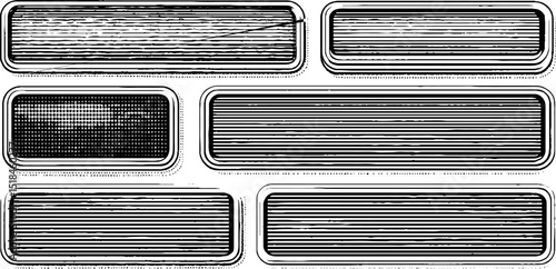 Vintage engraved illustration set of input fields and tooltips for design projects