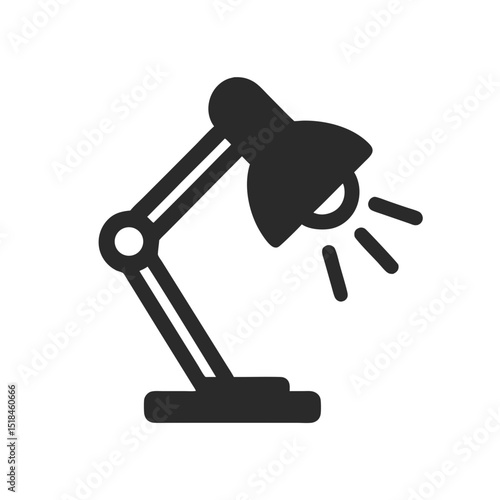 Desk Lamp Icon with Light Beam