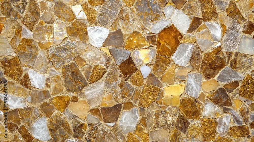 Fototapeta premium Golden gemstone mosaic texture background