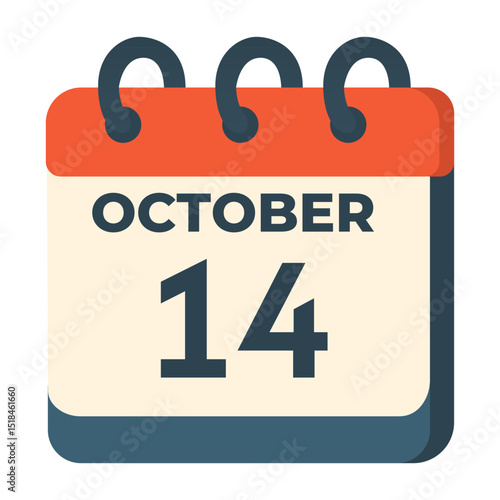 14 october calendar vector on white background
Vector calendar with date