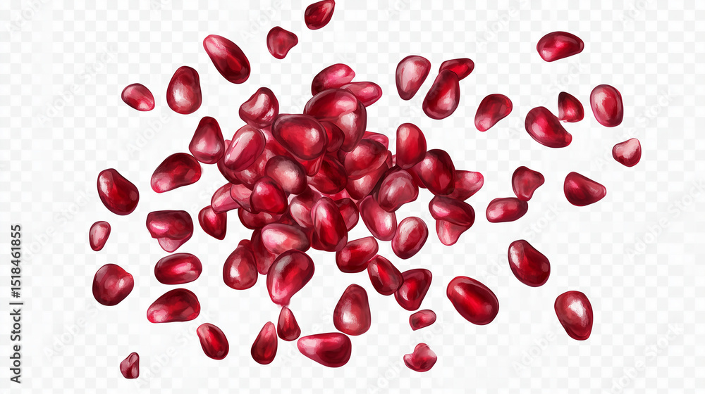 Tempting red pomegranate seeds, a sweet symbol of love and romance for your Valentine's Day celebration Tempting red pomegranate seeds, a sweet symbol of love and romance for your Valentine's Day celebration