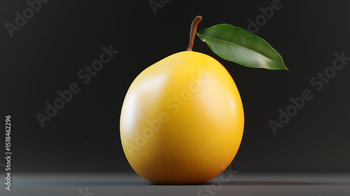 Juicy yellow and green pear, a single ripe fruit isolated on a black background, perfect for a healthy and fresh snack
