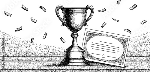Engraved music award trophy with certificate - achievement and celebration design