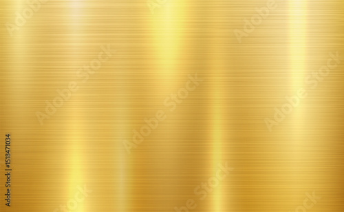 Vector gold metallic tones background. Abstract gradient bright and shiny light reflection brushed steel metal texture. Illustration for background, backdrop, web, wallpaper, print and design artwork.