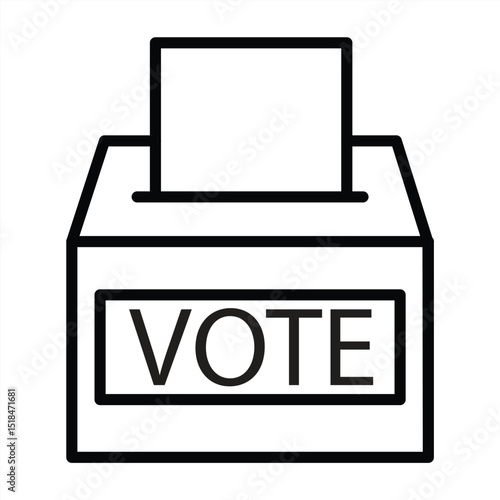 voting icon. Voting. Ballot box. General election. Polling station. vector illustration
