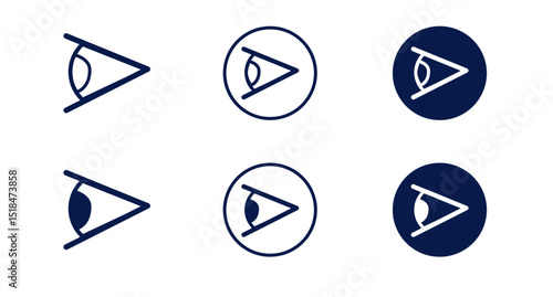 Eye side icon set in black filled and stroke line style. vector illustration.

