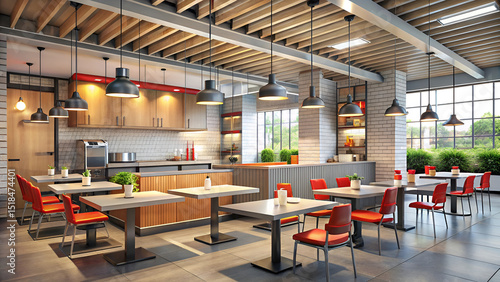 Modern Cafeteria or Office Break Room