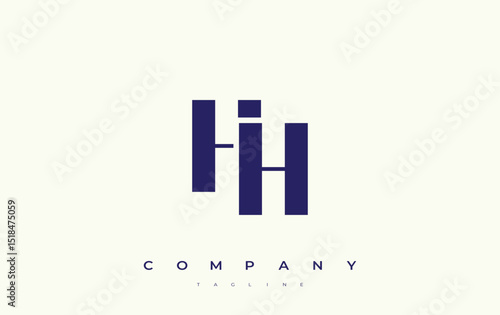 HH Abstract Geometric Logo Design. Modern and elegant logo design with simplistic typography elements, showcasing branding excellence.