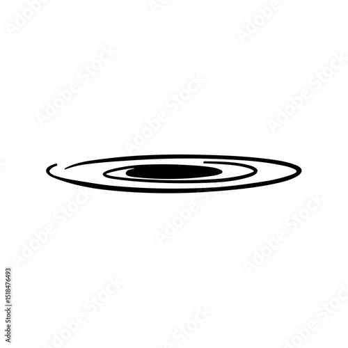 Abstract hand drawn circular ripple shape for graphic design. Concept of minimal art element and water ripple symbol - visual identity - layout