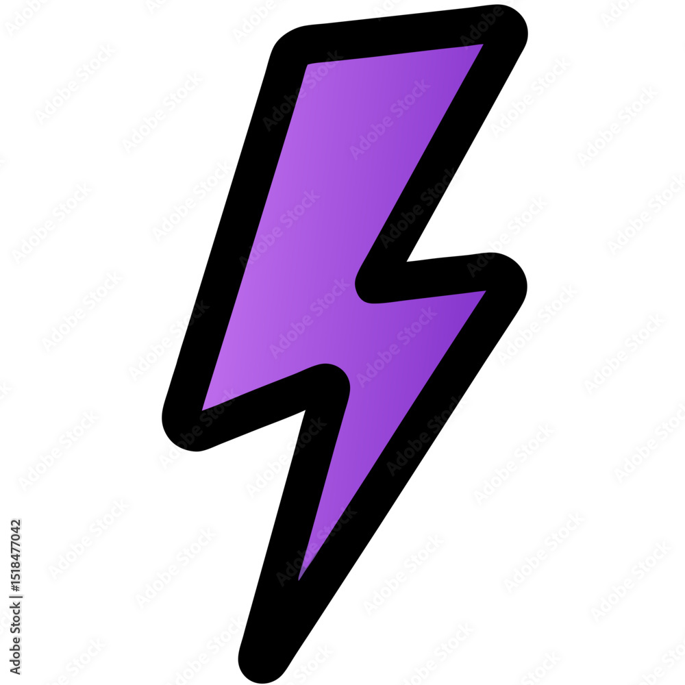 Purple Lightning Bolt Icon - Energy Flash Symbol Purple Lightning Bolt Icon - Energy Flash Symbol