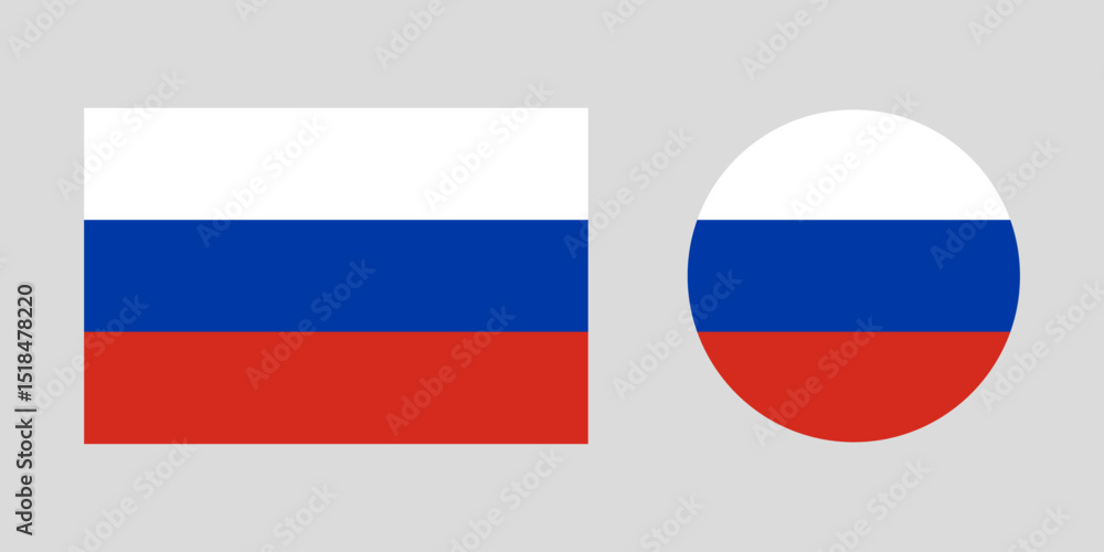 Russia flag. Circle flag of Russia. Vector Russia flag. Circle flag of Russia. Vector