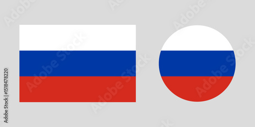Russia flag. Circle flag of Russia. Vector