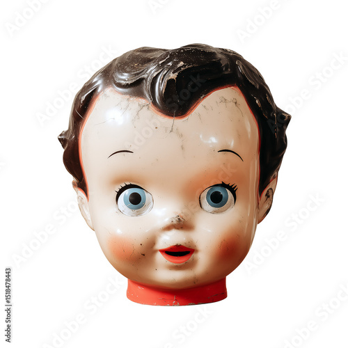 Photos Vintage porcelain doll head no background