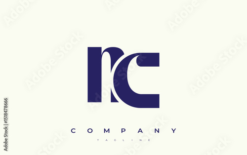 NC Abstract Geometric Logo Design. Modern and elegant logo design with simplistic typography elements, showcasing branding excellence.