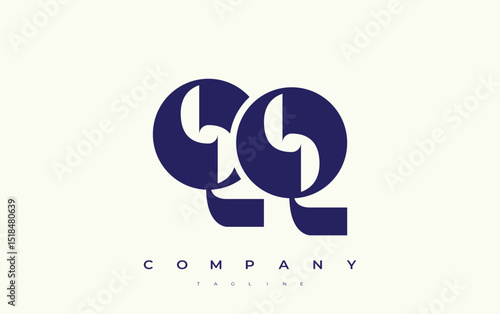 QQ Abstract Geometric Logo Design. Modern and elegant logo design with simplistic typography elements, showcasing branding excellence.