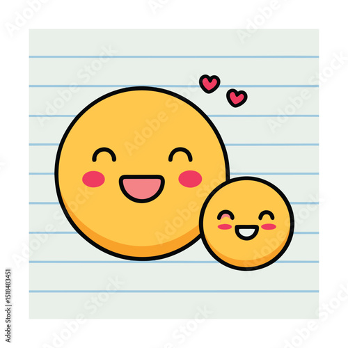 Emoji Faces Drawn on Lined School Paper