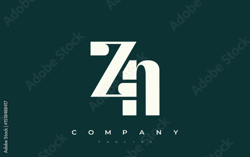 ZN Abstract Geometric Logo Design. Modern and elegant logo design with simplistic typography elements, showcasing branding excellence.