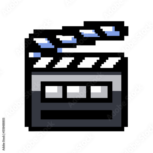 Pixelated retro clapper icon

