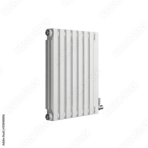 Wallpaper Mural White radiator on black background for interior design. Home heating appliance with vertical panels. Comfort and warmth system. Clean energy solution for website banner. Torontodigital.ca