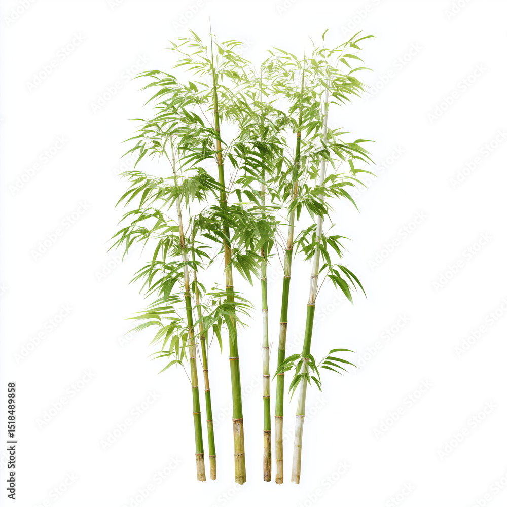 Fototapeta premium Stunning Bamboo Plants in Lush Green , PNG isolated cut out image