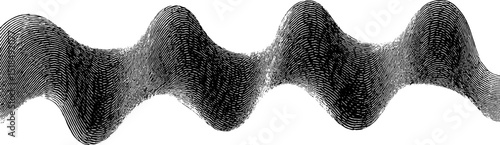 Engraved illustration of wave interference pattern for scientific and design purposes