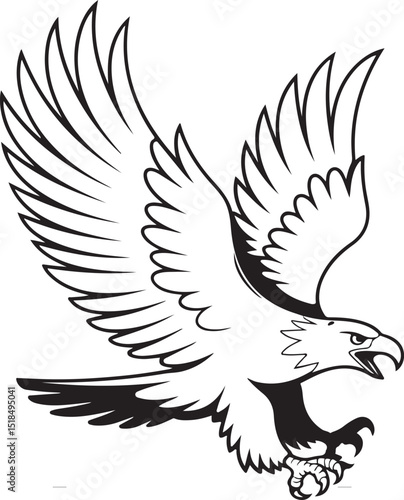 eagle vector line art on a white background