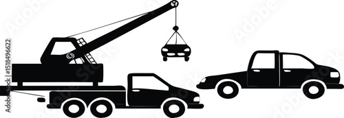 Tow truck crane lifting car vehicle recovery