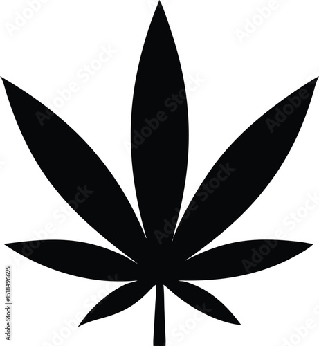 Cannabis leaf silhouette simple design vector