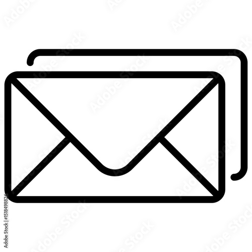 All Mail - outline style icon - Standard envelope symbolizing direct mail or basic email correspondence