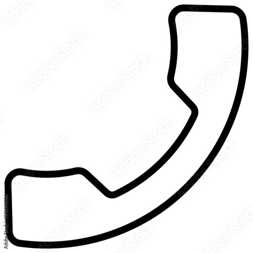 Phone - outline style icon - Traditional phone handset symbol representing direct phone communication and customer support