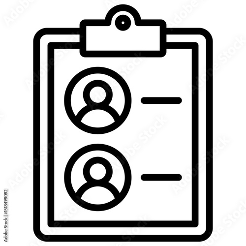 Staff Directory - outline style icon - Clipboard with user profiles, representing team list or internal directory