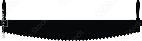 Two person crosscut saw lumberjack tool silhouette
