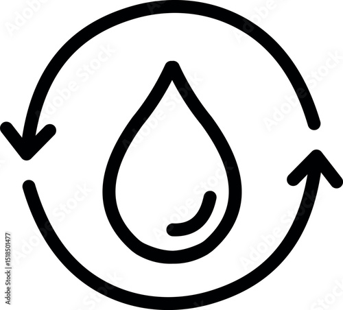 Water Recycle, Water Droplet icon