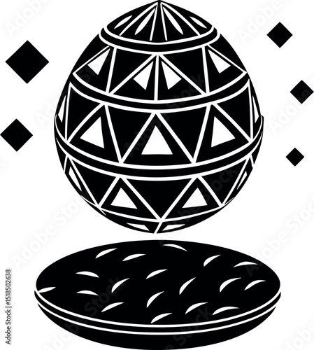 Floating digital egg game vector on white background