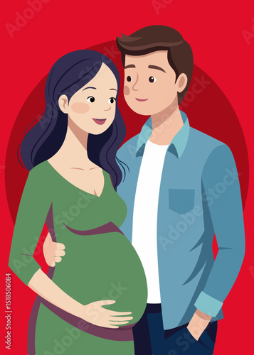 happy pregnant couple