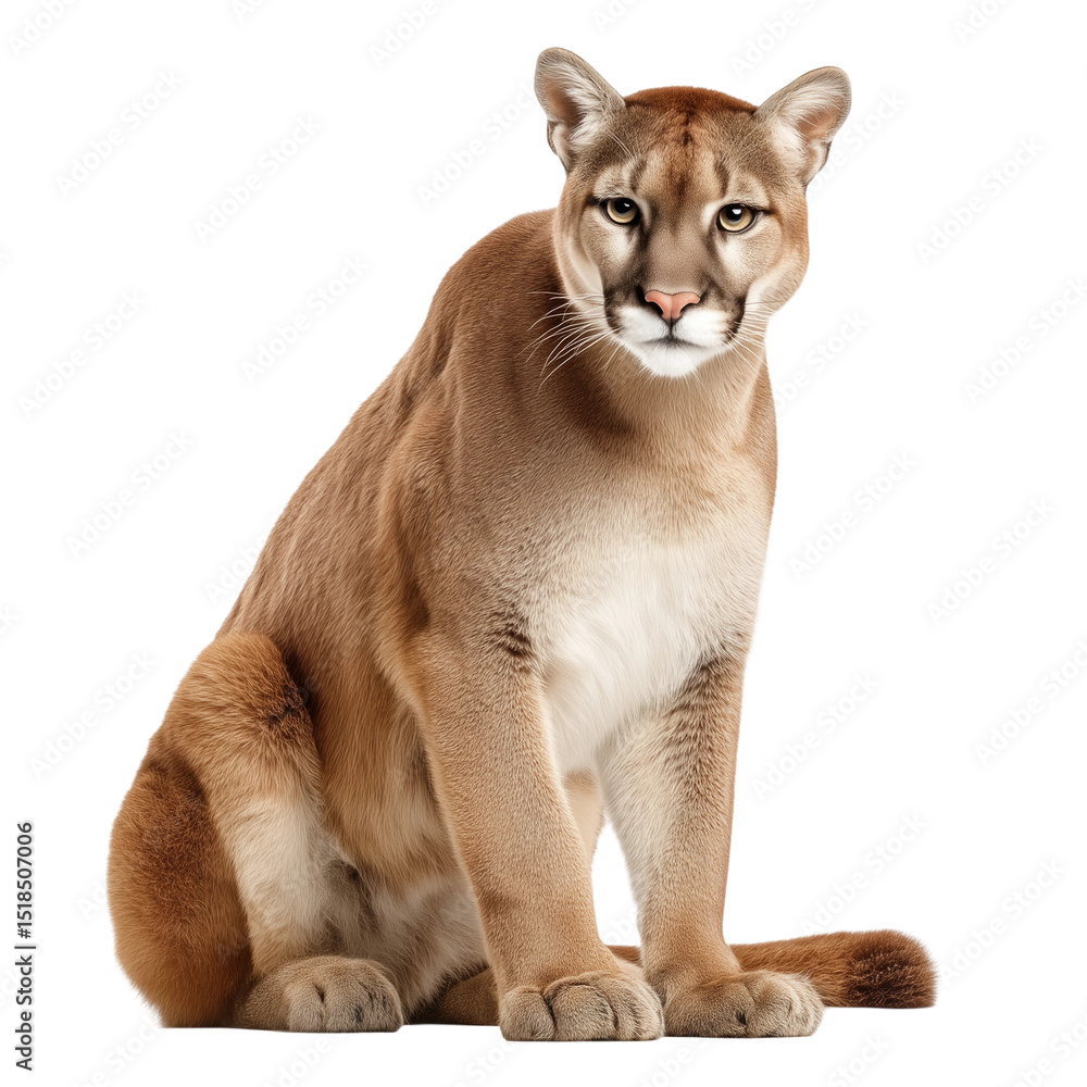 Obraz premium Majestic Cougar in a Studio Setting, png element with transparency