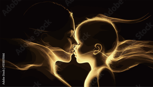 A tender moment between a mother and her child, illuminated in soft golden hues.