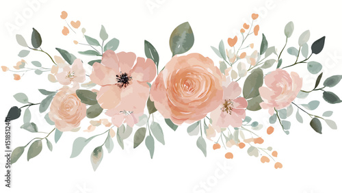 Beautiful pastel floral arrangement with soft pink blooms and delicate greenery.