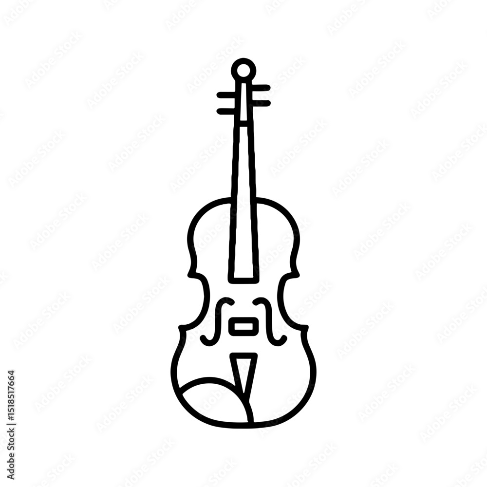 Fototapeta premium Line art illustration of a violin in minimalist style