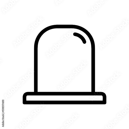 Simple outline of a tombstone icon on a minimal background  