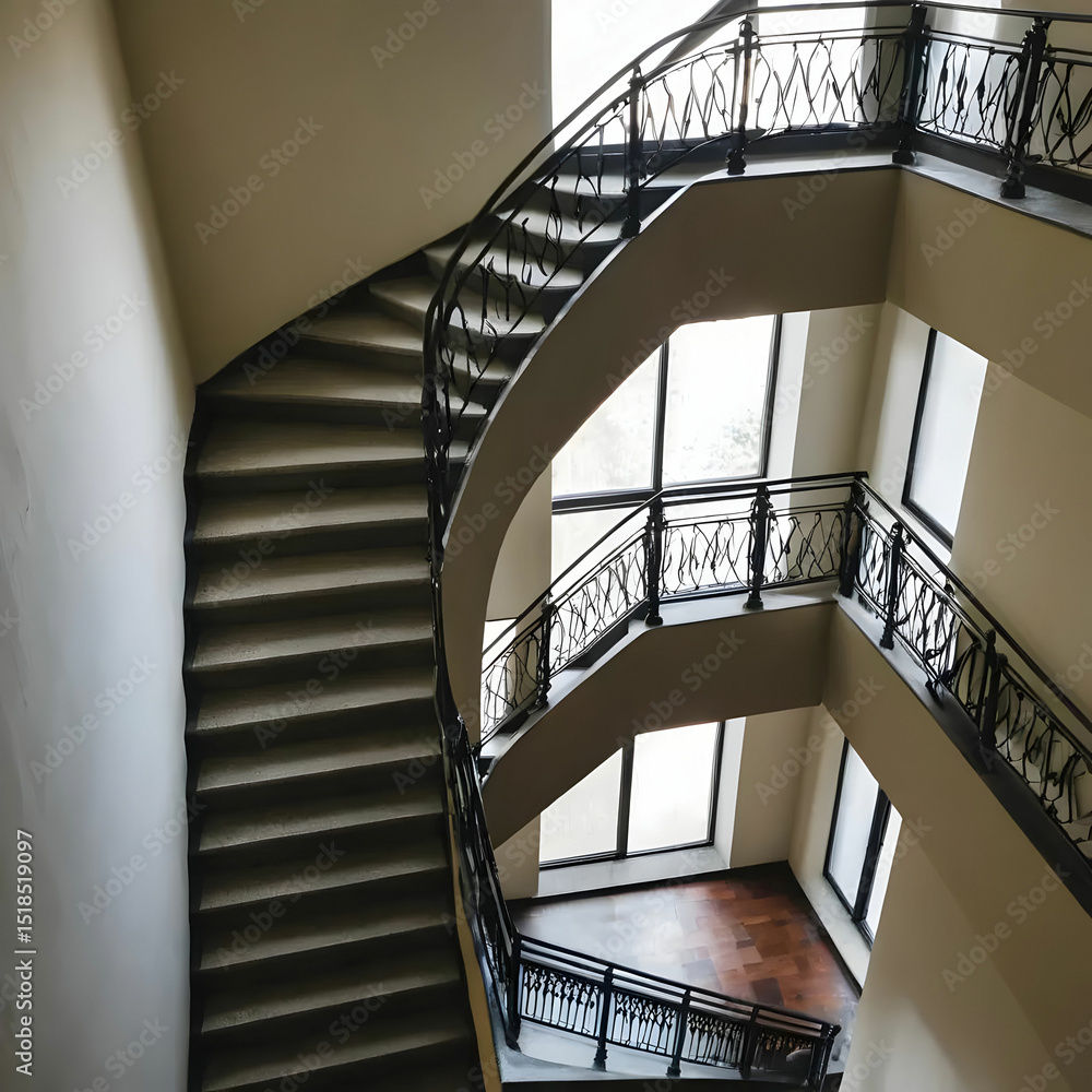 Obraz premium Elevated view of staircase